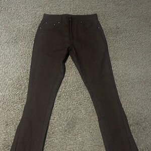 MNML brown leather flared pants
